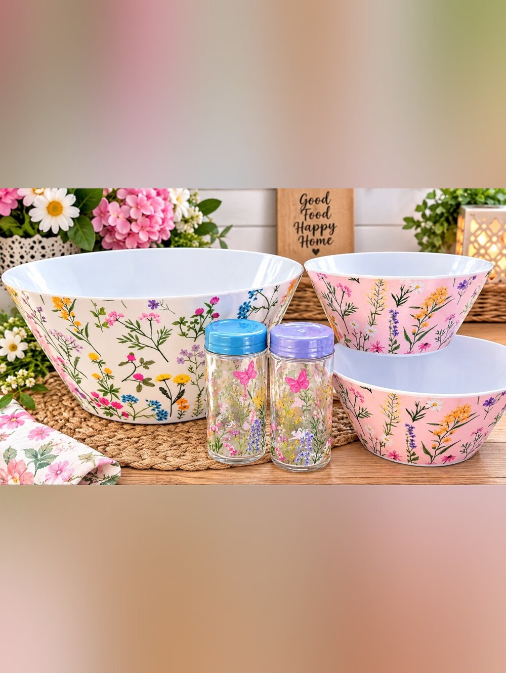 Dolly Parton Wild Flower Salad Set With Shakers